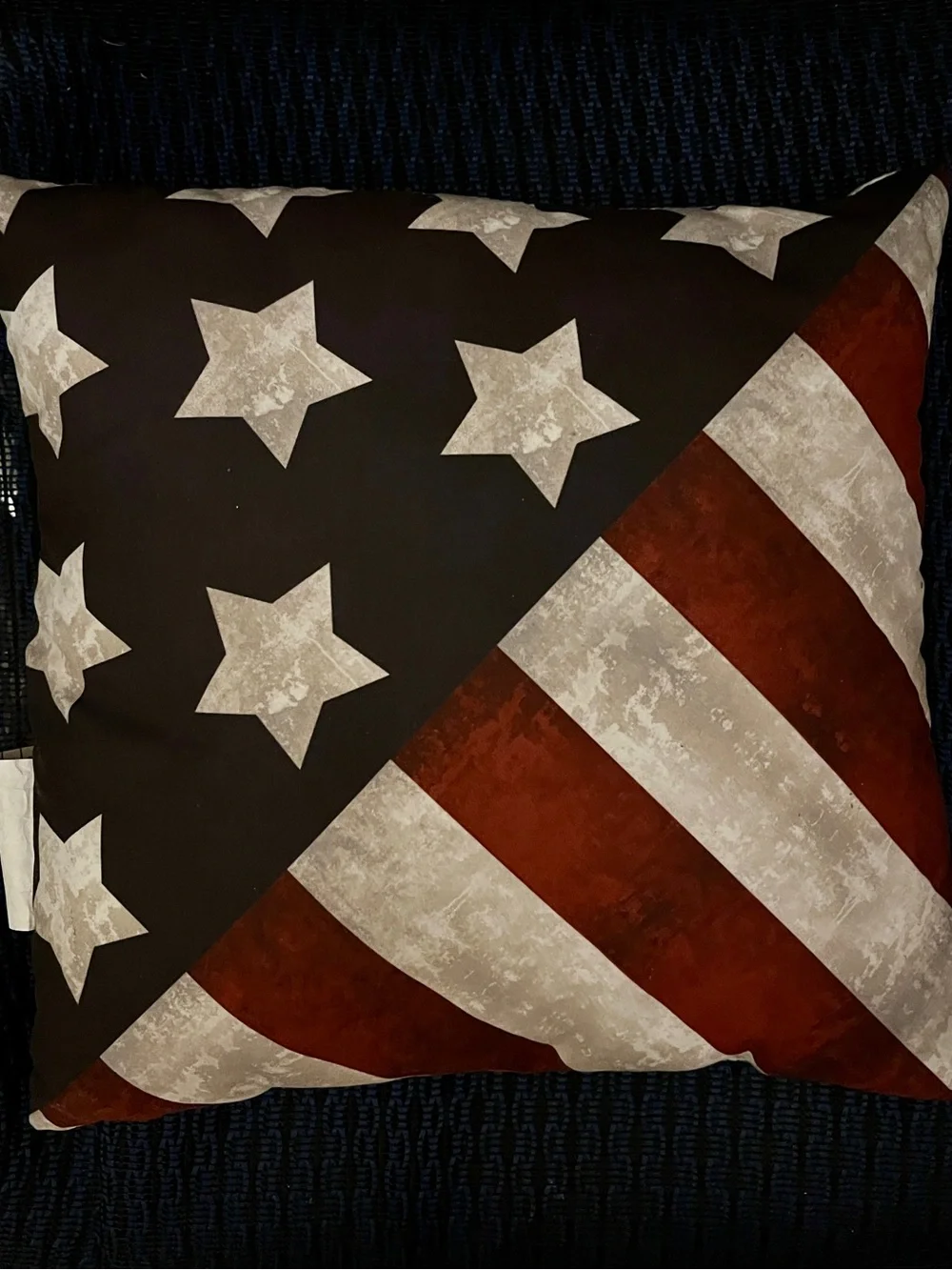 Patriotic American Flag Throw Pillow | Spoontiques | Red White Blue Decor